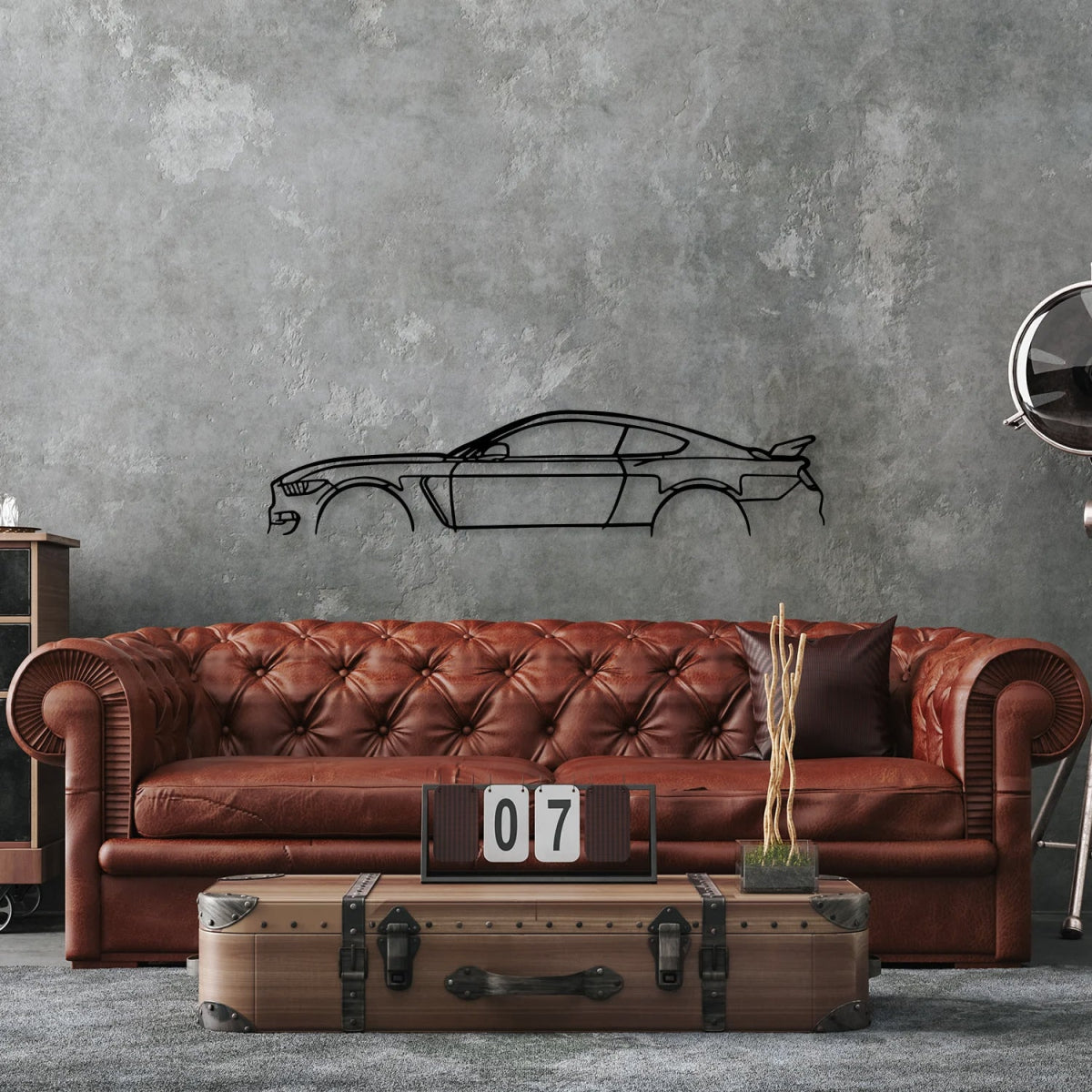 Shelby GT350 Car Silhouette Metal Wall Art - BrossHome Metal Wall Art