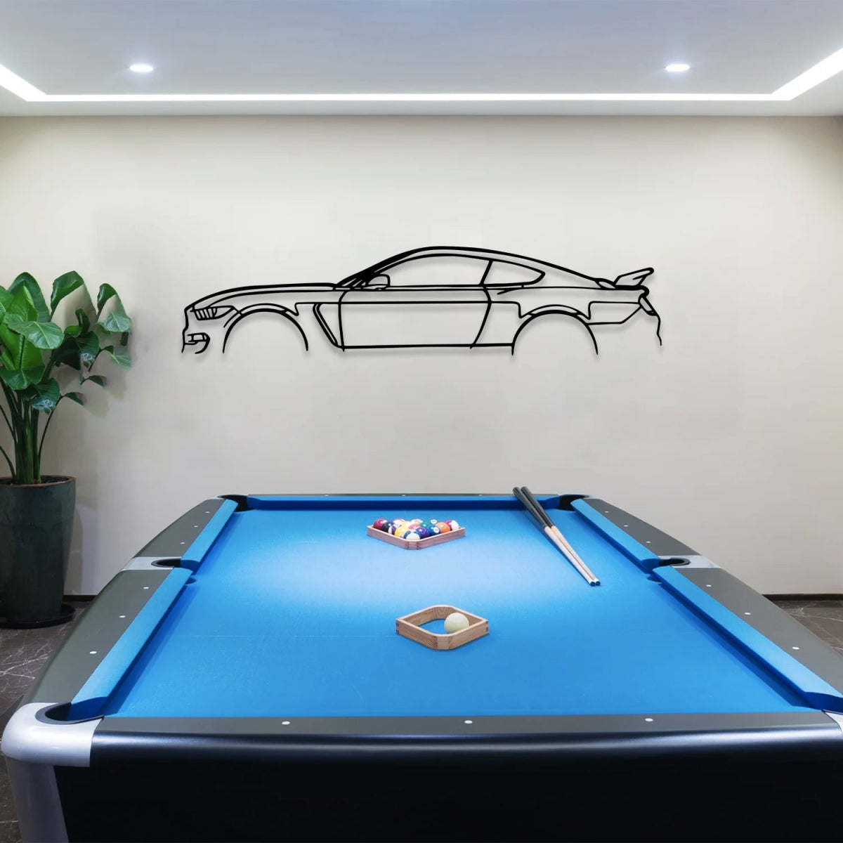 Shelby GT350 Car Silhouette Metal Wall Art - BrossHome Metal Wall Art