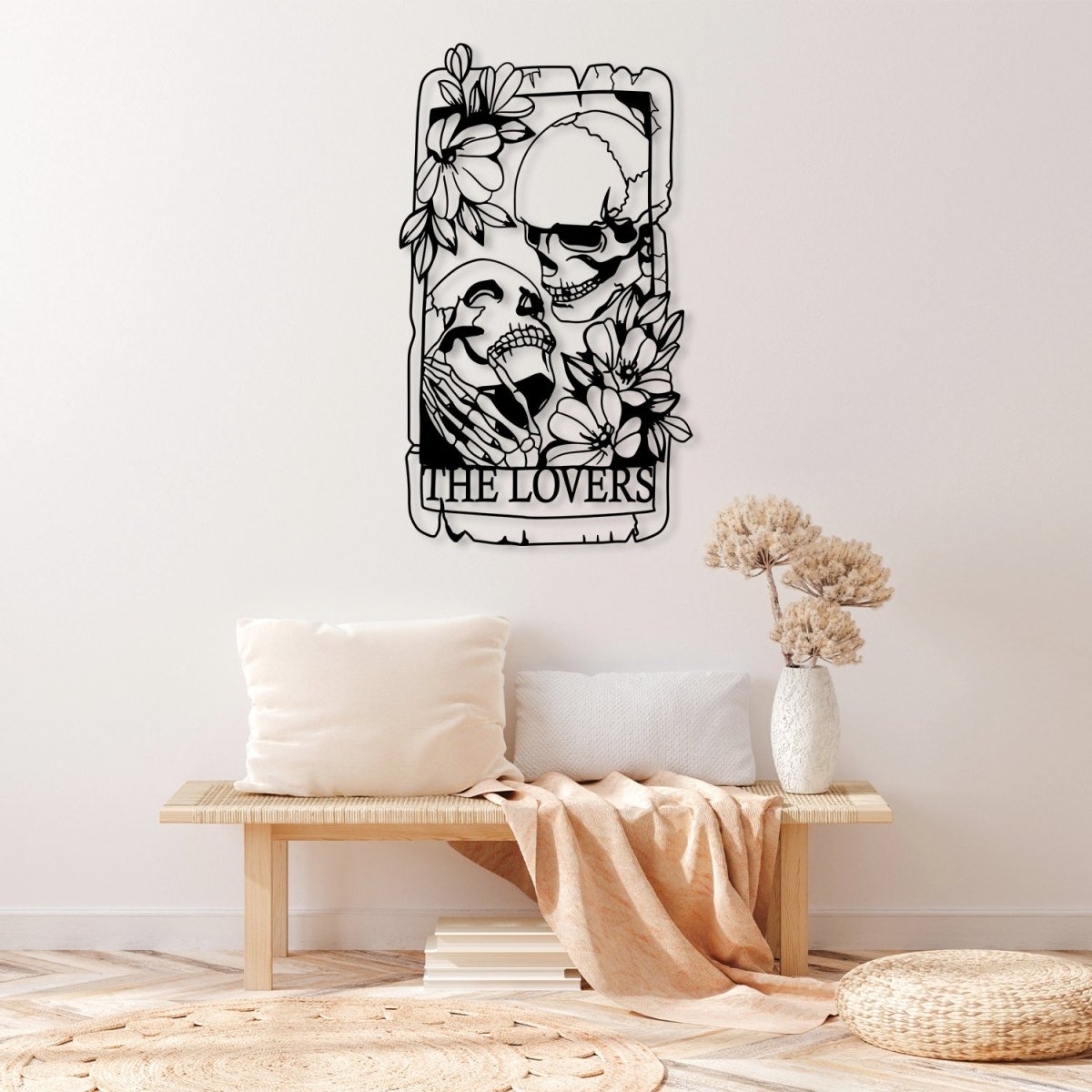 Skulls Kissing, Skeletons Couple In Love Metal Wall Art - BrossHome Metal Wall Art
