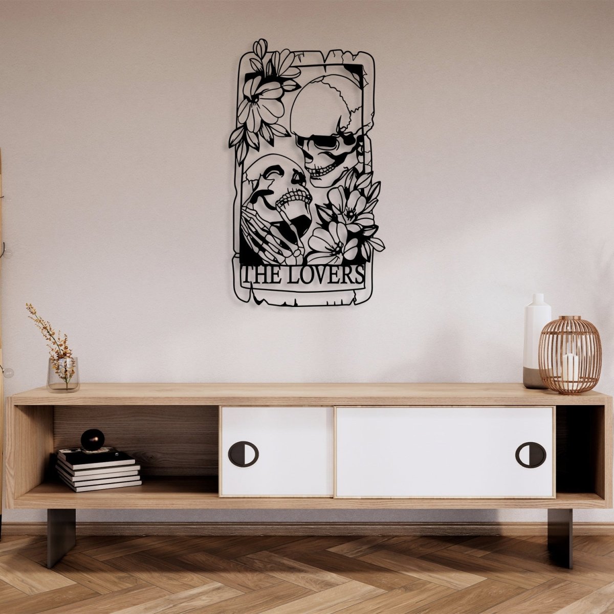 Skulls Kissing, Skeletons Couple In Love Metal Wall Art - BrossHome Metal Wall Art