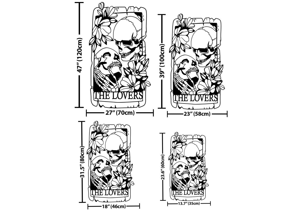 Skulls Kissing, Skeletons Couple In Love Metal Wall Art - BrossHome Metal Wall Art