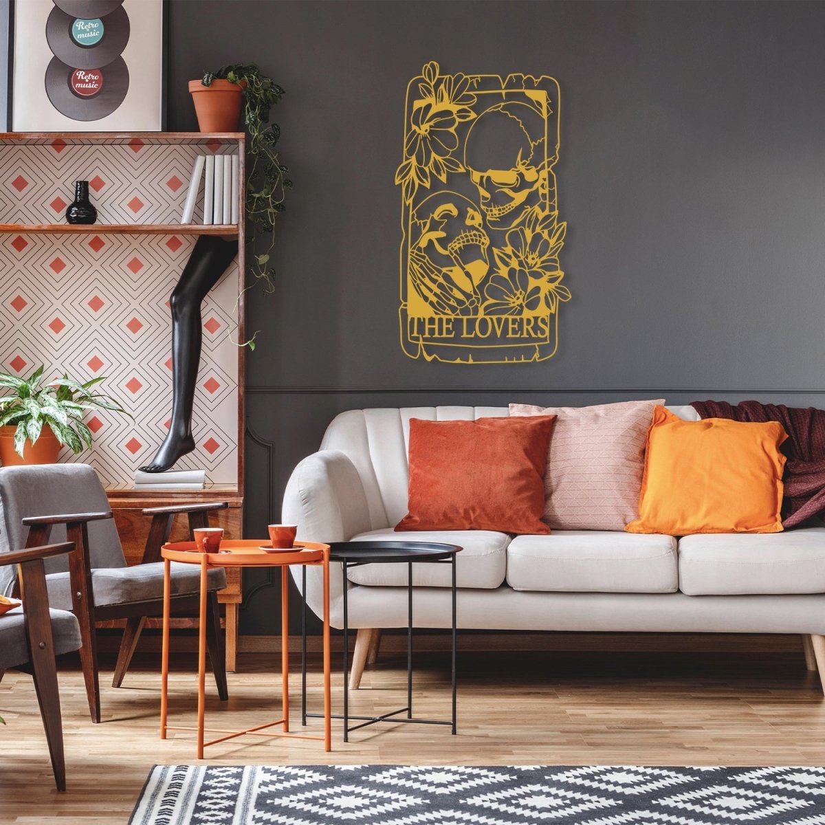 Skulls Kissing, Skeletons Couple In Love Metal Wall Art - BrossHome Metal Wall Art