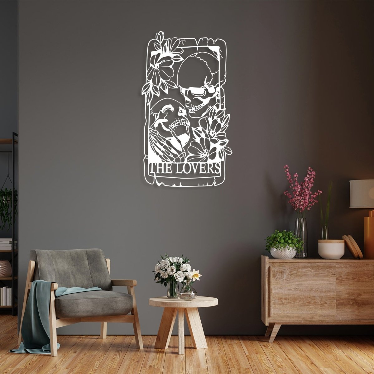 Skulls Kissing, Skeletons Couple In Love Metal Wall Art - BrossHome Metal Wall Art