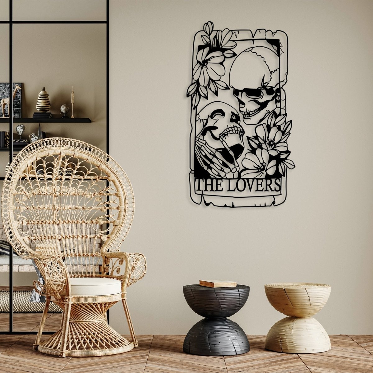 Skulls Kissing, Skeletons Couple In Love Metal Wall Art - BrossHome Metal Wall Art