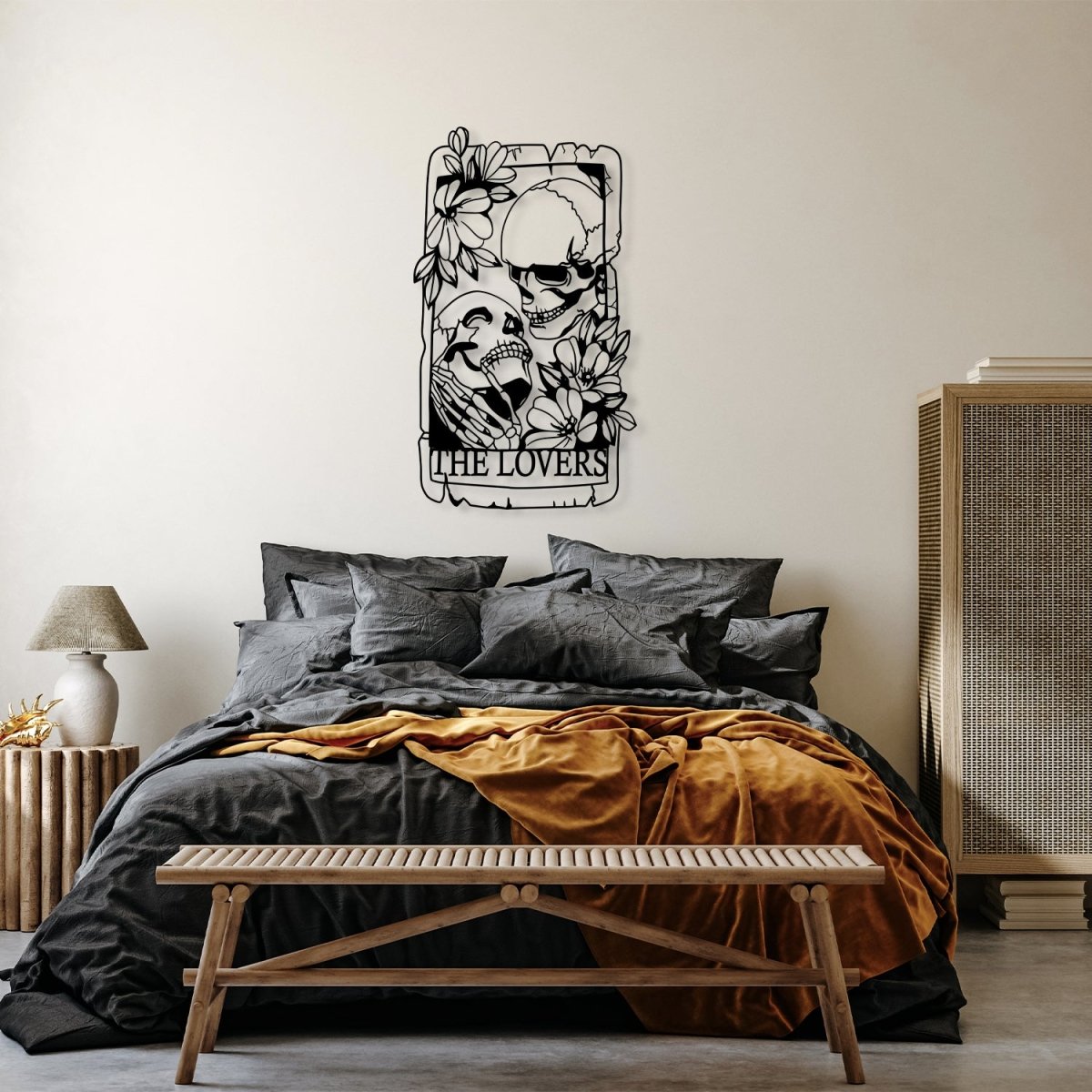 Skulls Kissing, Skeletons Couple In Love Metal Wall Art - BrossHome Metal Wall Art