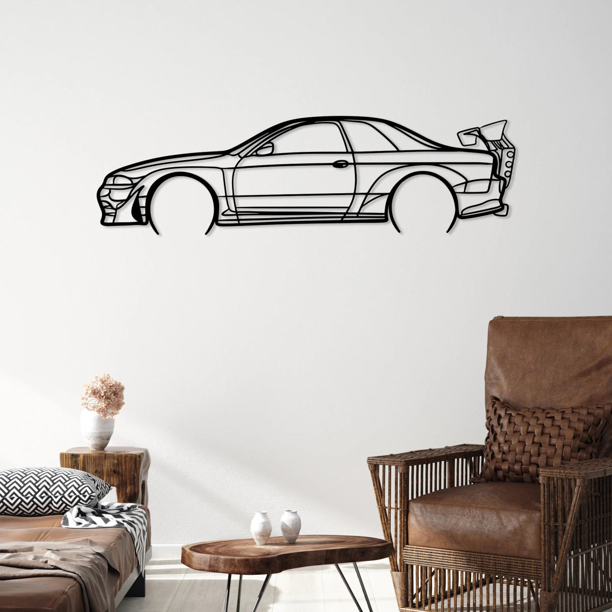 Skyline R32 Gtr Metal Car Silhouette Wall Art - BrossHome Metal Wall Art