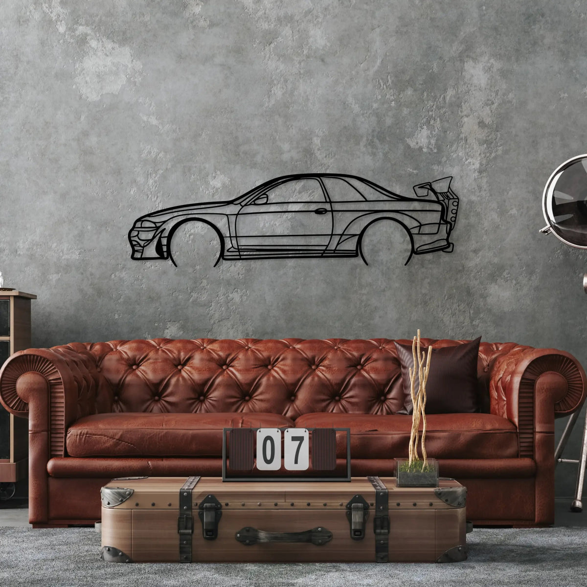 Skyline R32 Gtr Metal Car Silhouette Wall Art - BrossHome Metal Wall Art