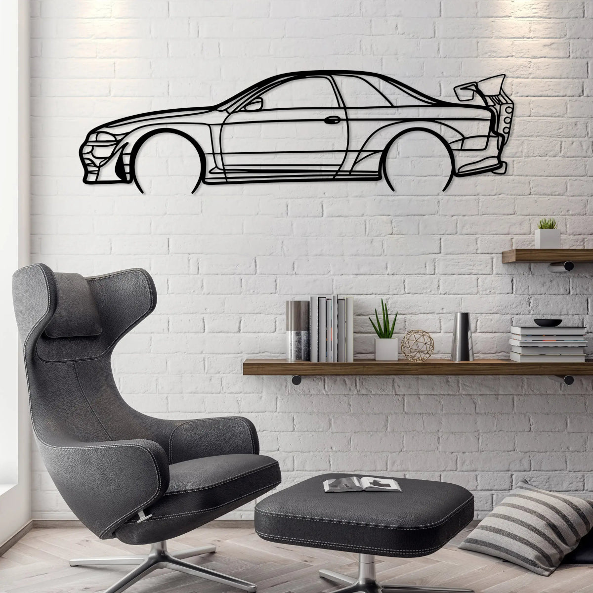 Skyline R32 Gtr Metal Car Silhouette Wall Art - BrossHome Metal Wall Art