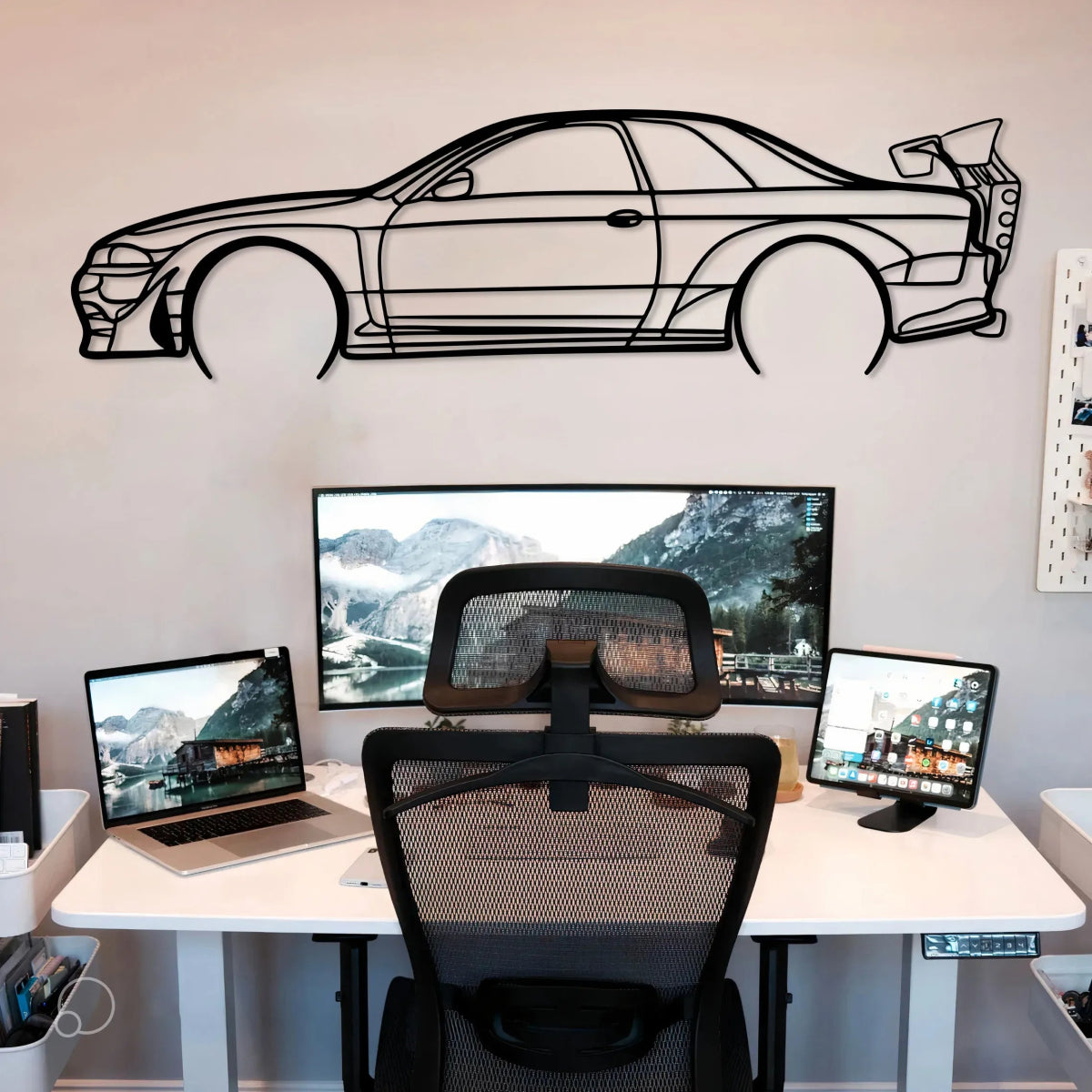 Skyline R32 Gtr Metal Car Silhouette Wall Art - BrossHome Metal Wall Art