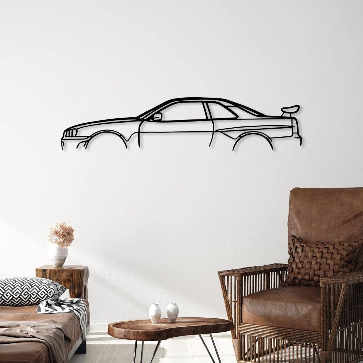 Skyline R34 Car Silhouette Metal Wall Art - BrossHome Metal Wall Art