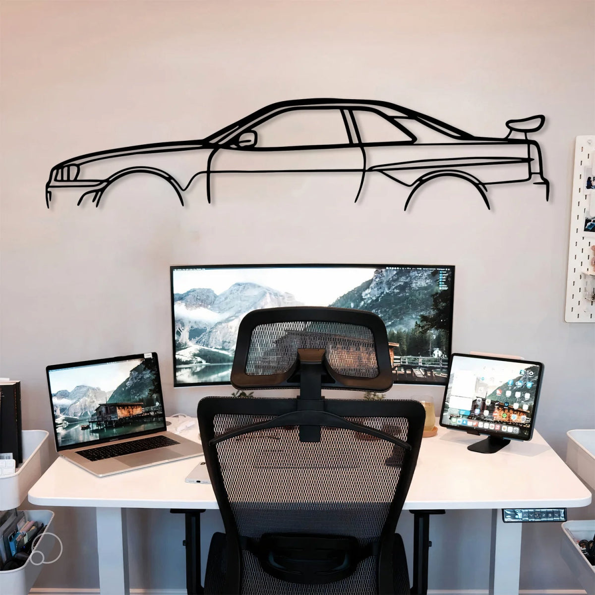 Skyline R34 Car Silhouette Metal Wall Art - BrossHome Metal Wall Art