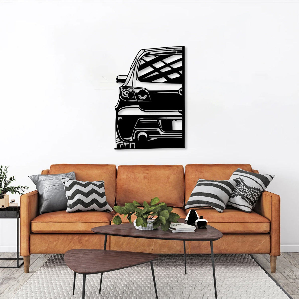 Speed 3 Mps Car Silhouette Metal Wall Art - BrossHome Metal Wall Art