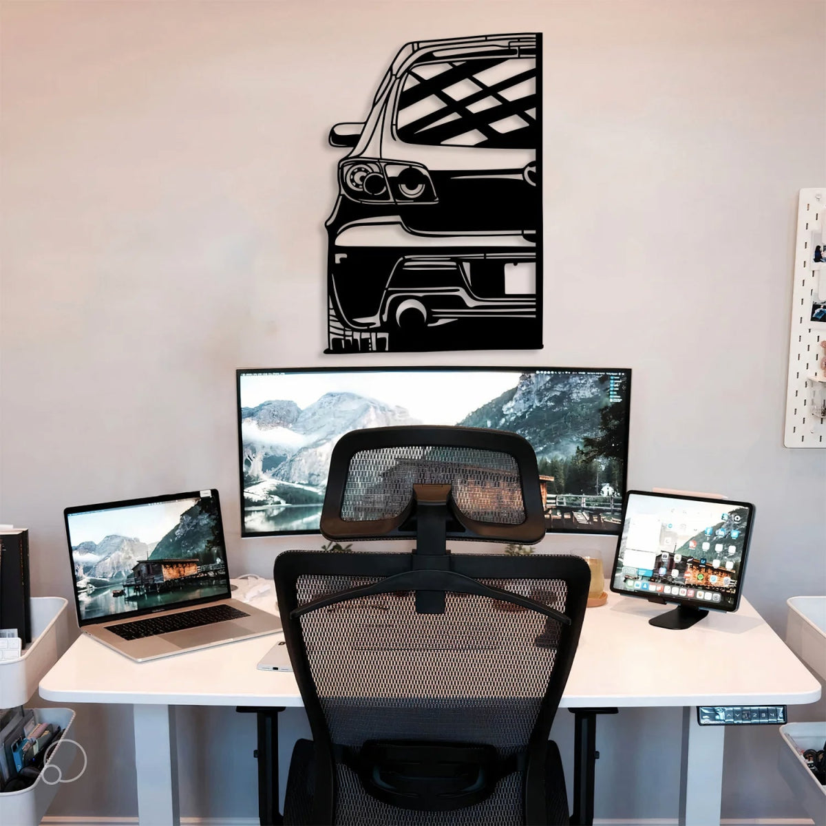 Speed 3 Mps Car Silhouette Metal Wall Art - BrossHome Metal Wall Art