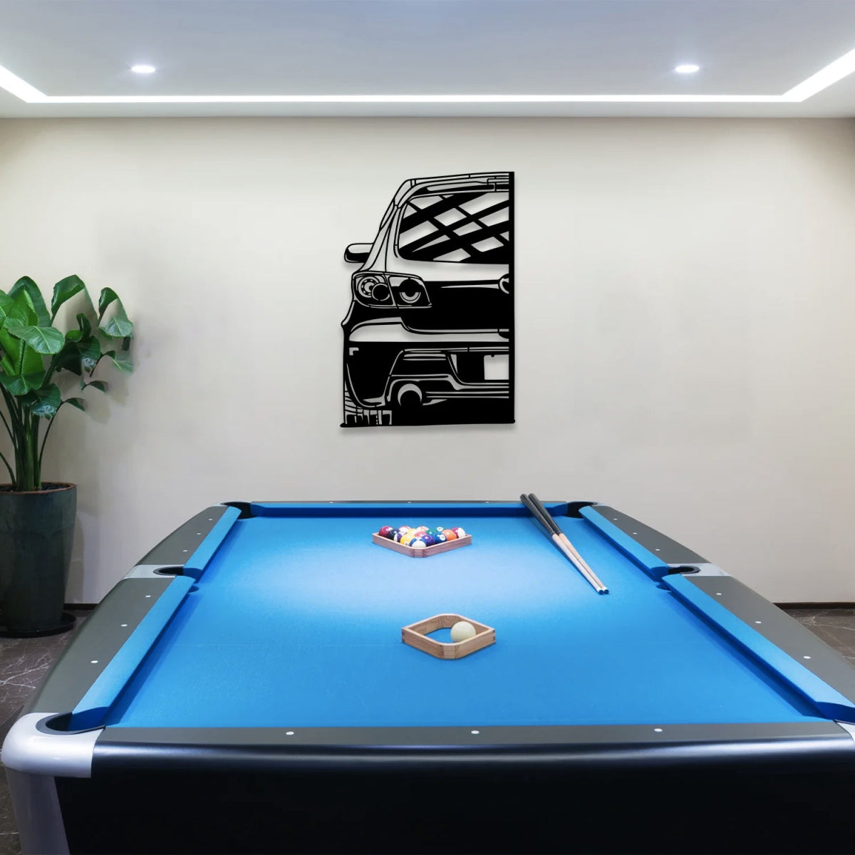 Speed 3 Mps Car Silhouette Metal Wall Art - BrossHome Metal Wall Art