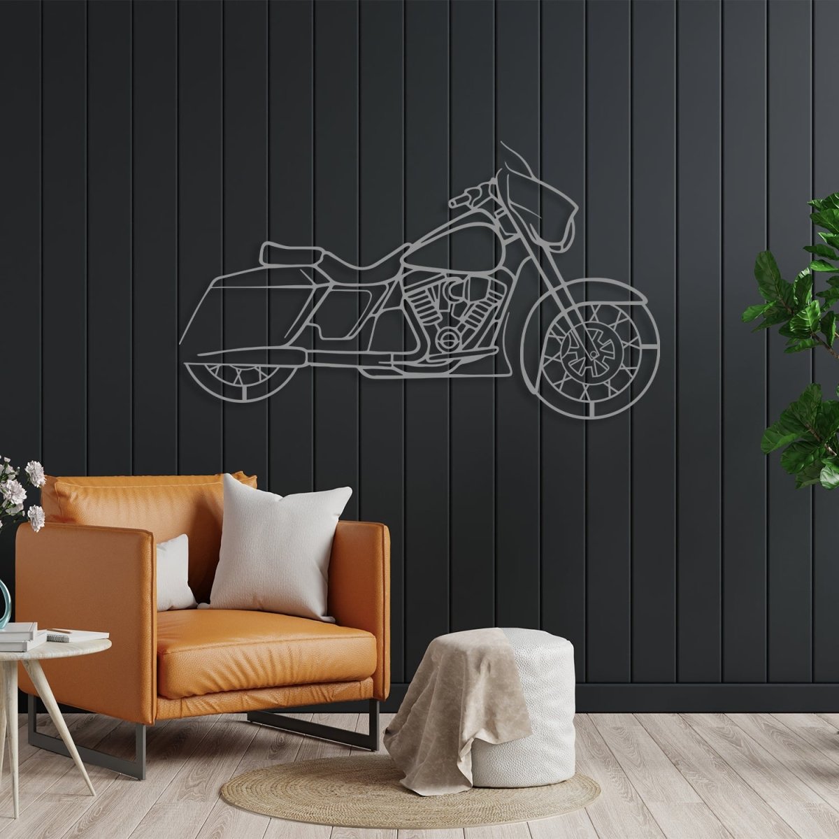 Street Glide - Motorcycle Metal Silhouette Wall Art - BrossHome Metal Wall Art