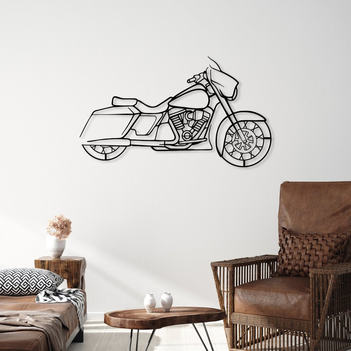 Street Glide - Motorcycle Metal Silhouette Wall Art - BrossHome Metal Wall Art