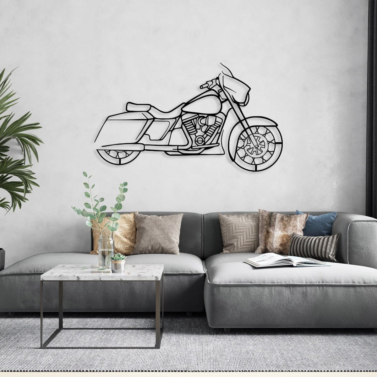 Street Glide - Motorcycle Metal Silhouette Wall Art - BrossHome Metal Wall Art