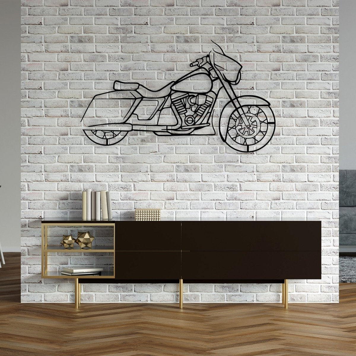 Street Glide - Motorcycle Metal Silhouette Wall Art - BrossHome Metal Wall Art