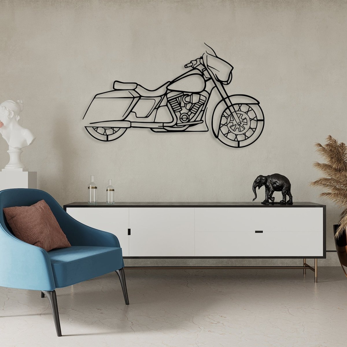 Street Glide - Motorcycle Metal Silhouette Wall Art - BrossHome Metal Wall Art