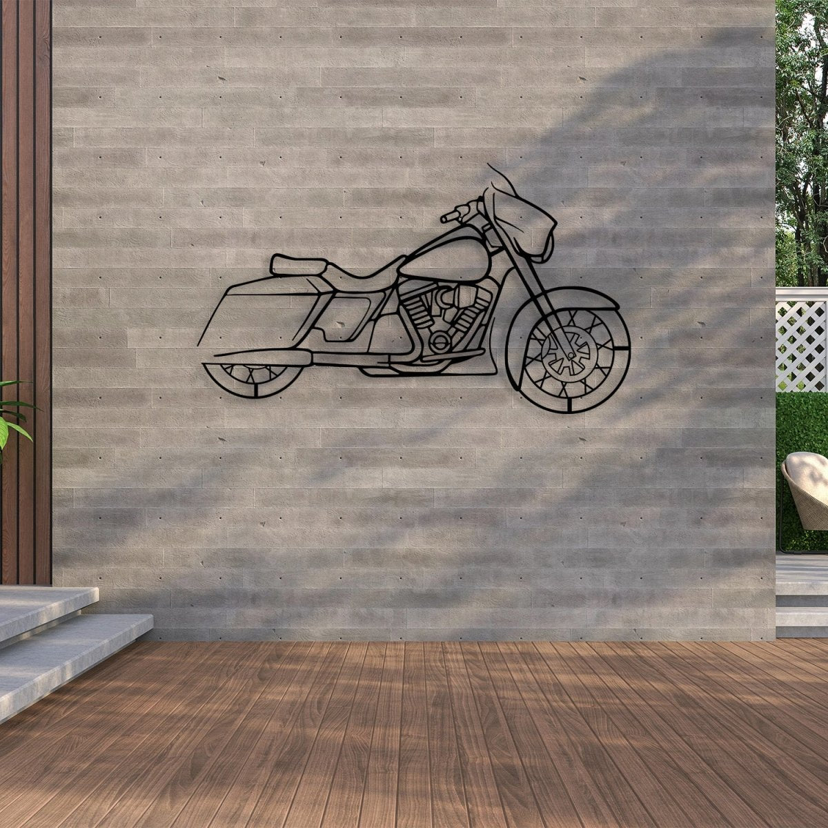 Street Glide - Motorcycle Metal Silhouette Wall Art - BrossHome Metal Wall Art