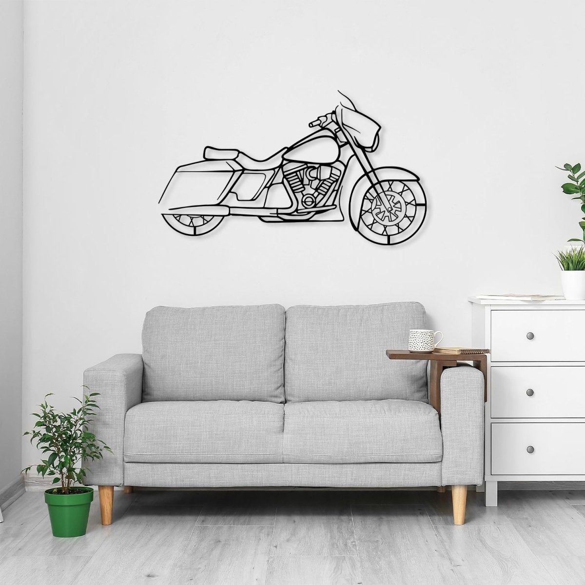 Street Glide - Motorcycle Metal Silhouette Wall Art - BrossHome Metal Wall Art