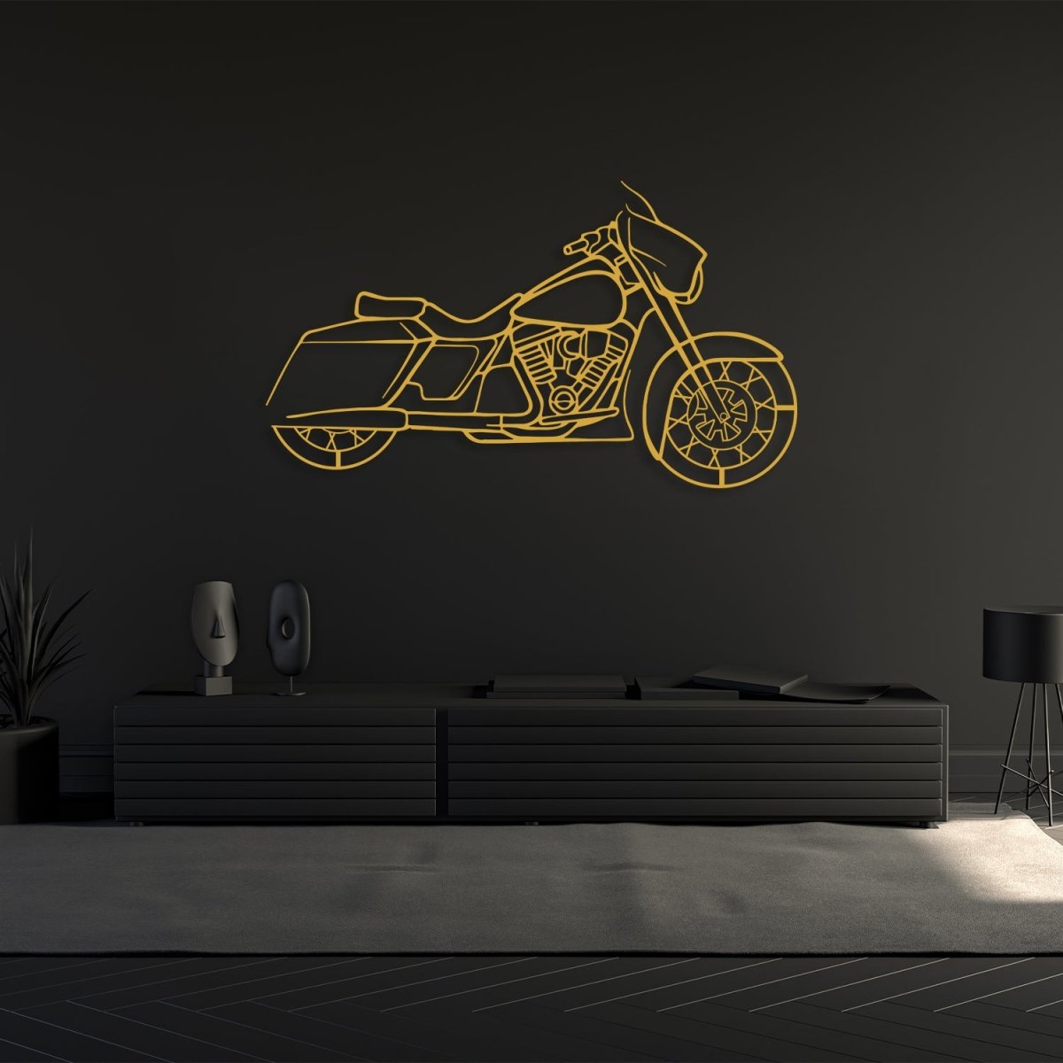 Street Glide - Motorcycle Metal Silhouette Wall Art - BrossHome Metal Wall Art