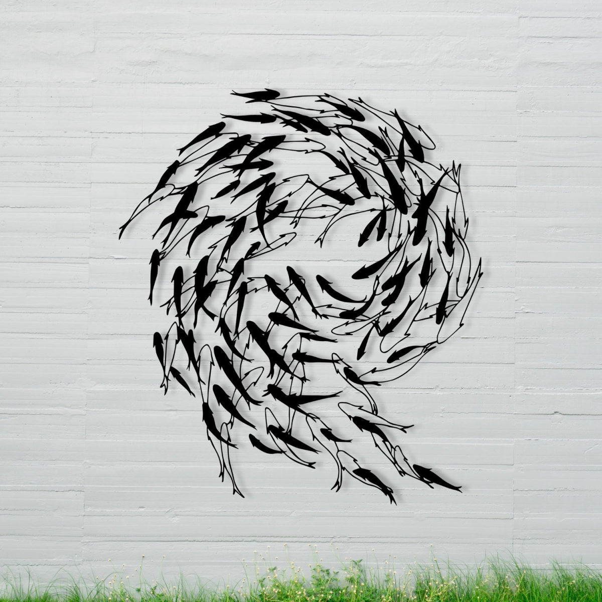 Swirling Fish School Metal Wall Art - BrossHome Metal Wall Art