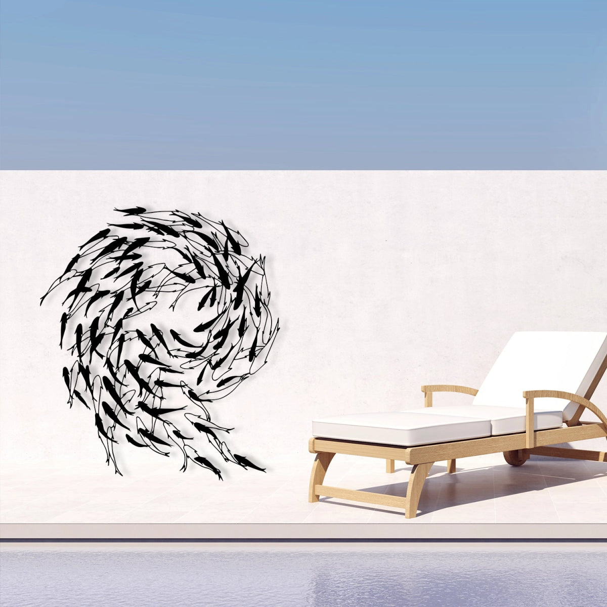 Swirling Fish School Metal Wall Art - BrossHome Metal Wall Art