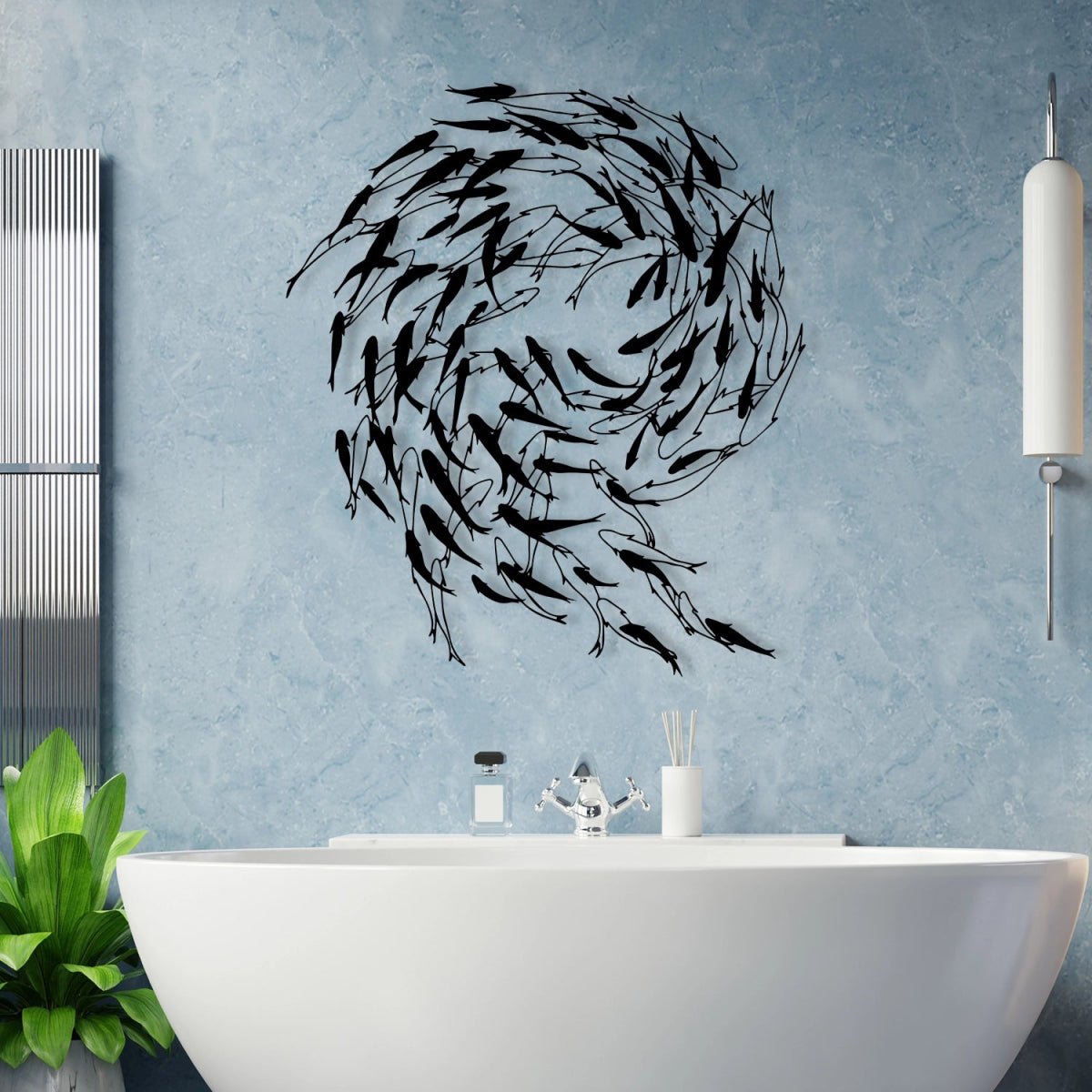 Swirling Fish School Metal Wall Art - BrossHome Metal Wall Art