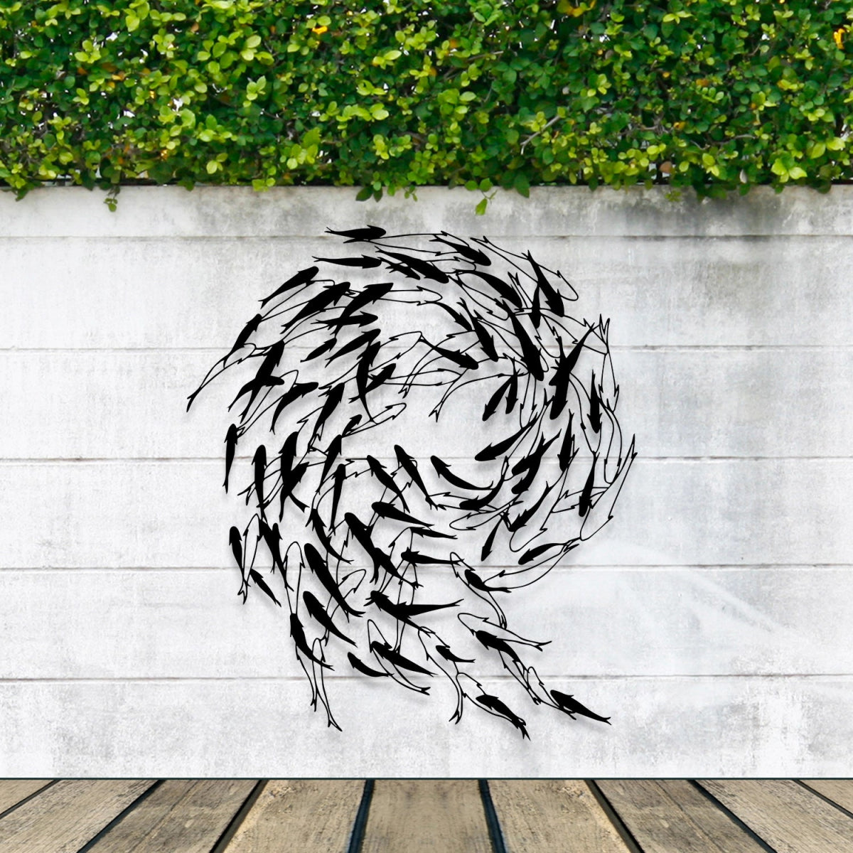 Swirling Fish School Metal Wall Art - BrossHome Metal Wall Art