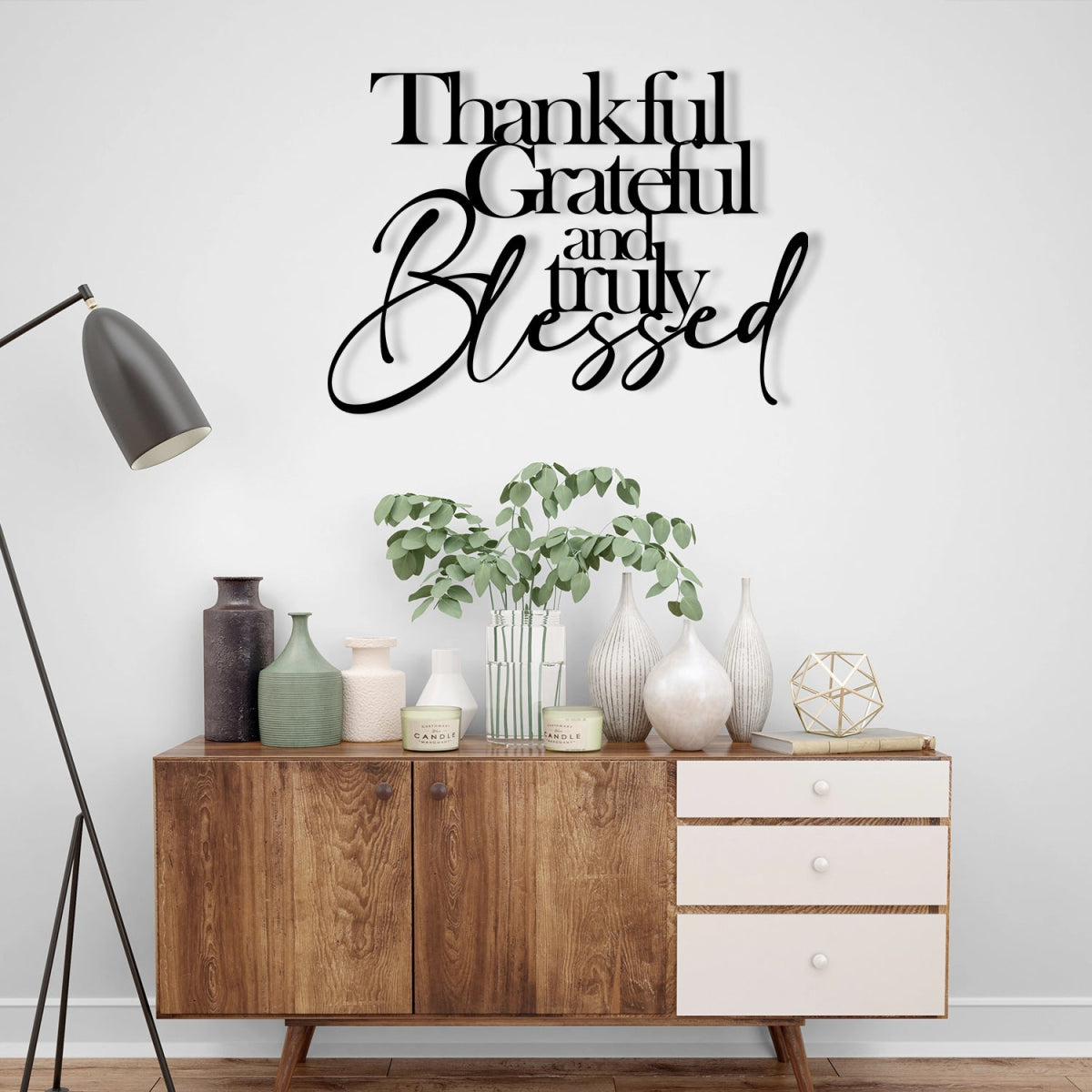 Thankful Grateful Blessed Wall Art - BrossHome Metal Wall Art