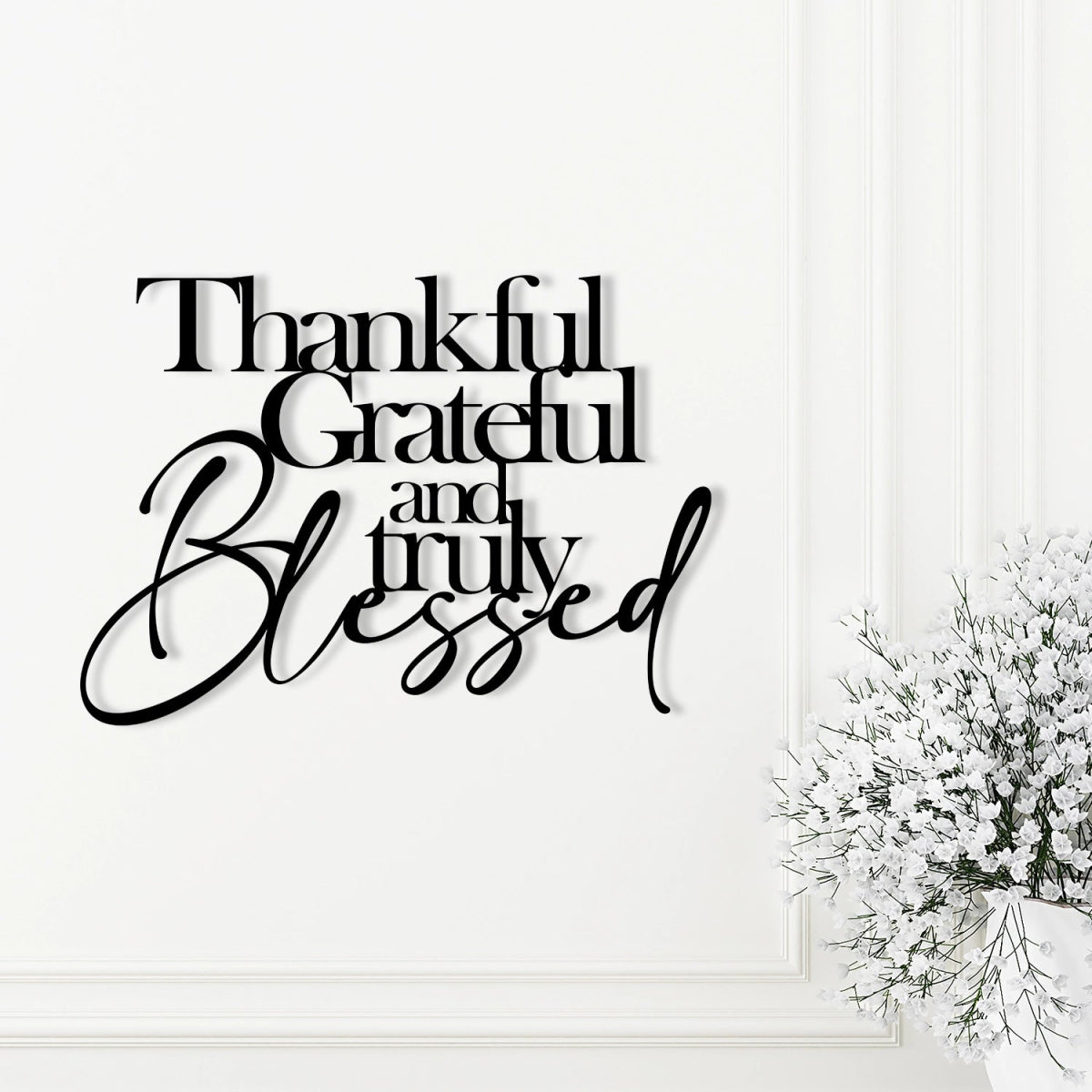Thankful Grateful Blessed Wall Art - BrossHome Metal Wall Art