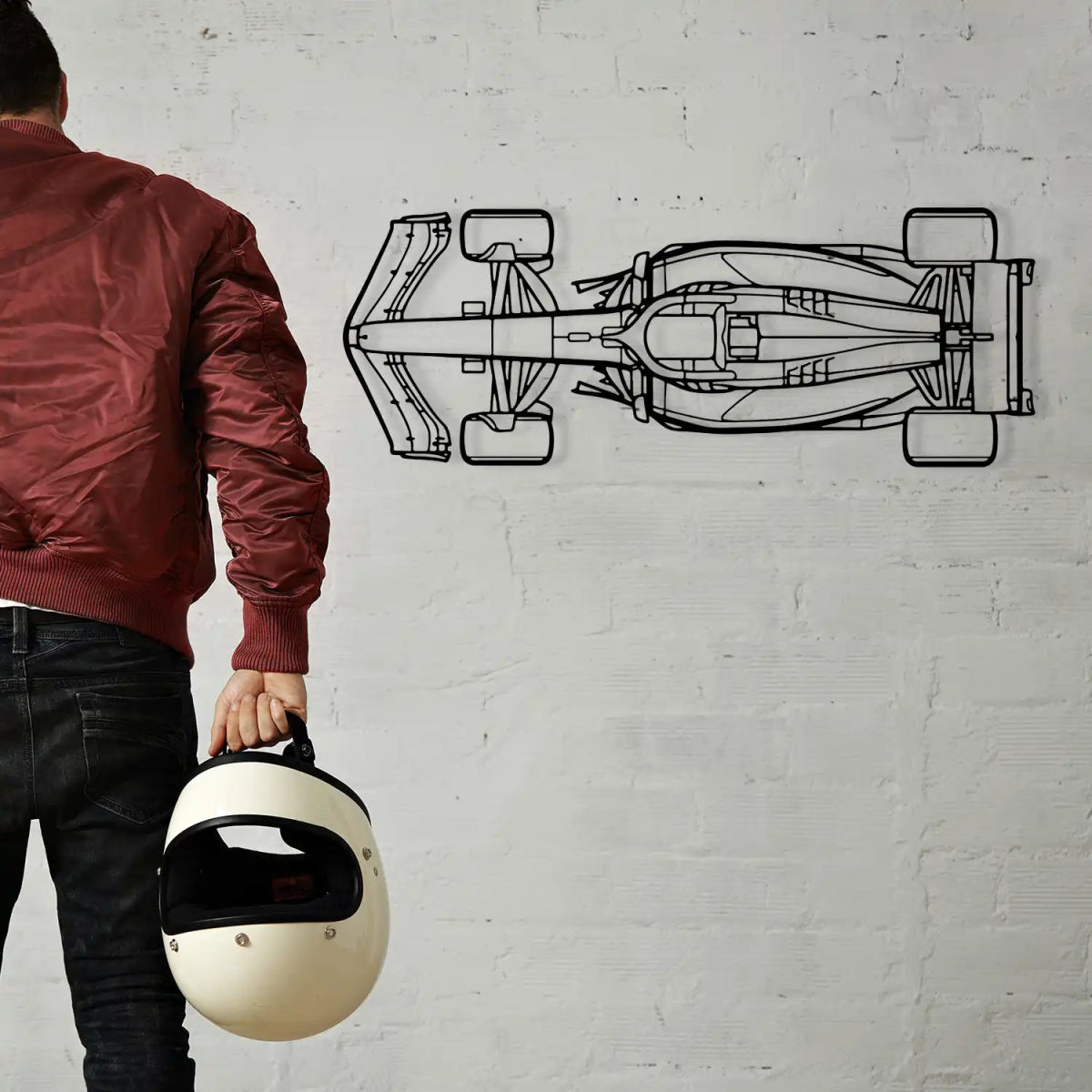 Top View Formula 1 Car Metal Wall Art - BrossHome Metal Wall Art