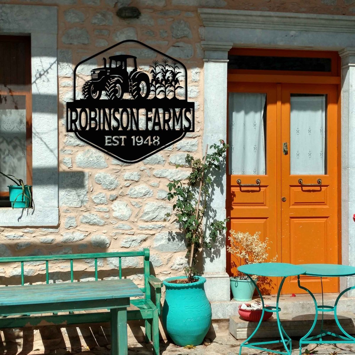 Tractor Metal Sign with Name - BrossHome Metal Wall Art