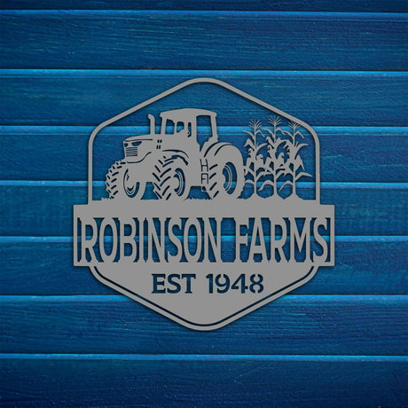 Tractor Metal Sign with Name - BrossHome Metal Wall Art