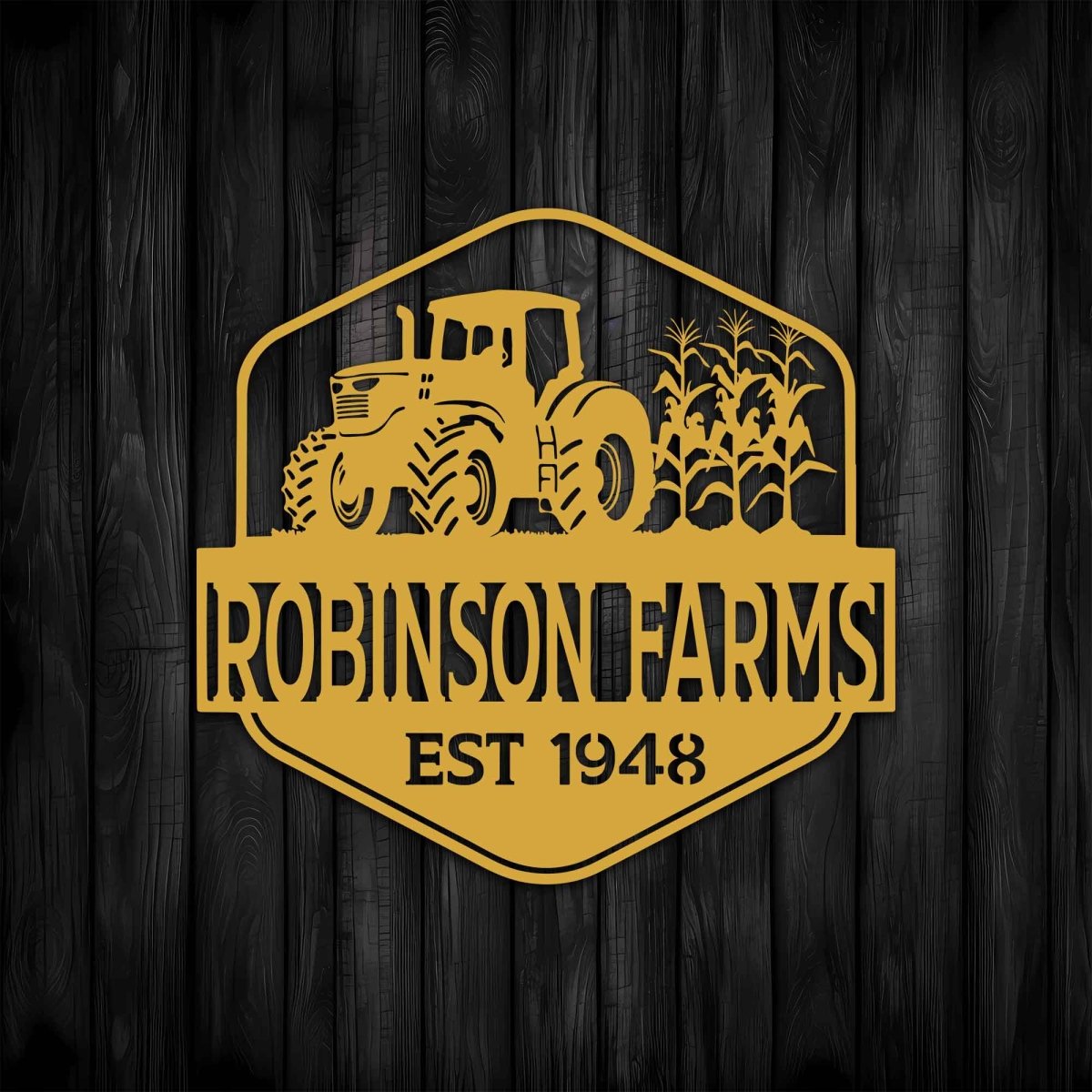 Tractor Metal Sign with Name - BrossHome Metal Wall Art