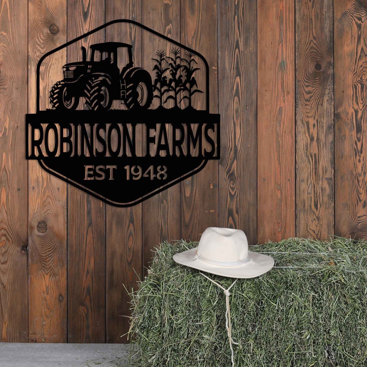 Tractor Metal Sign with Name - BrossHome Metal Wall Art