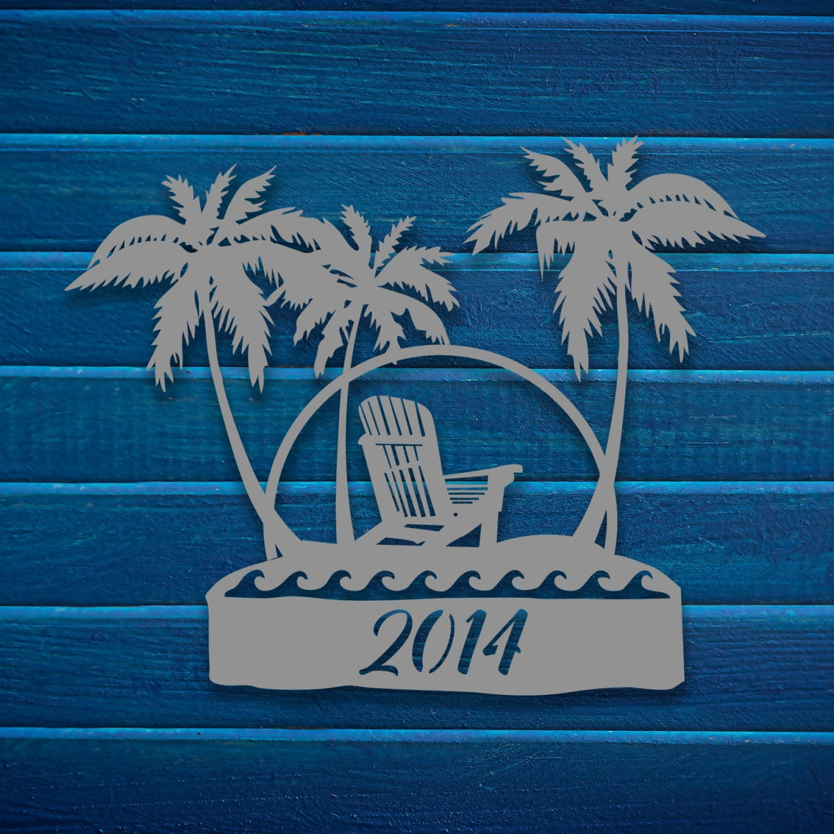 Tropical Palm Metal Garden Sign - BrossHome Metal Wall Art