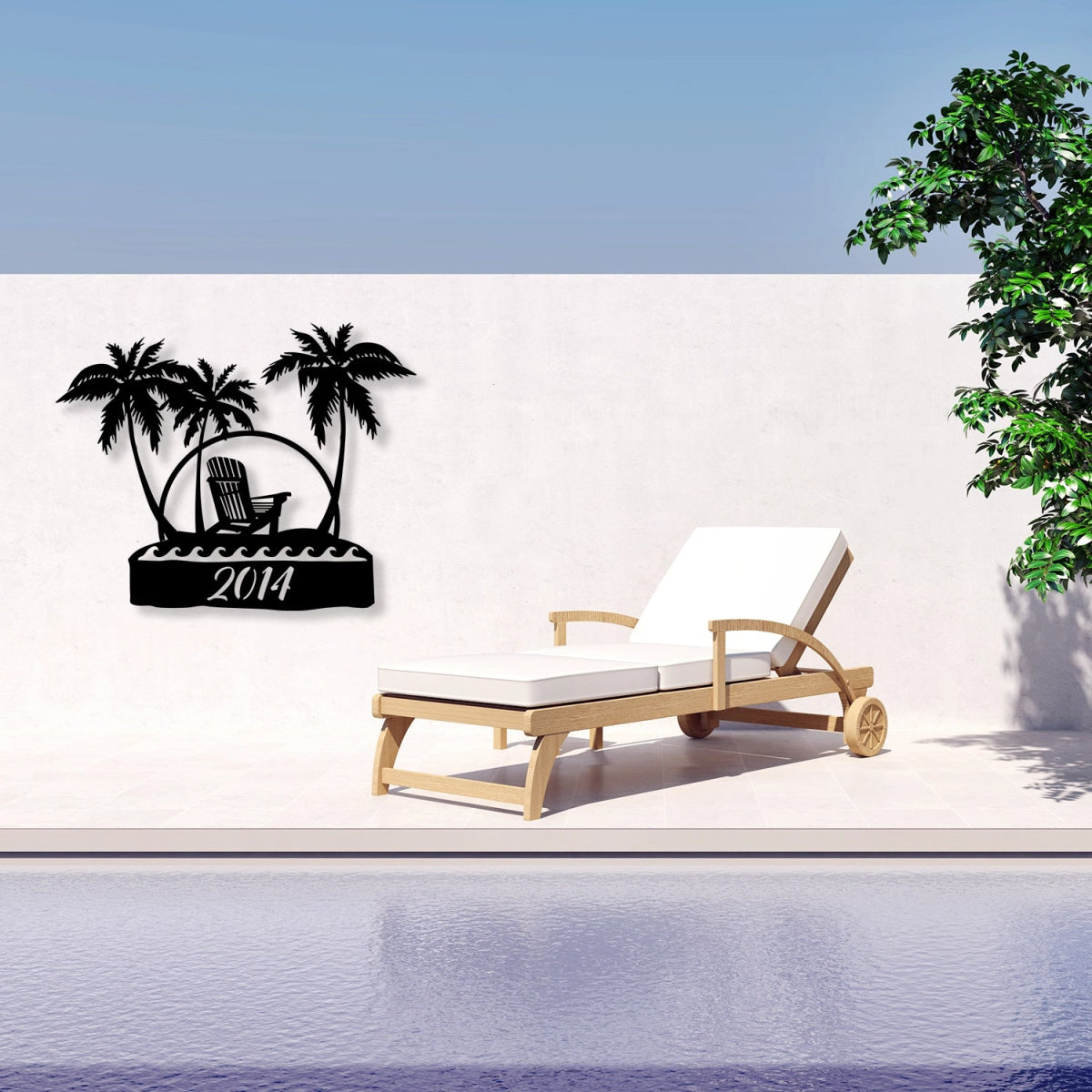 Tropical Palm Metal Garden Sign - BrossHome Metal Wall Art