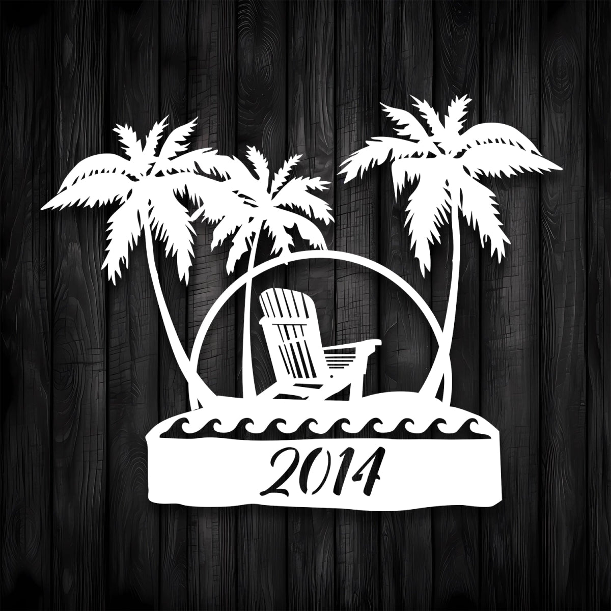 Tropical Palm Metal Garden Sign - BrossHome Metal Wall Art