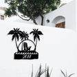 Tropical Palm Metal Garden Sign - BrossHome Metal Wall Art