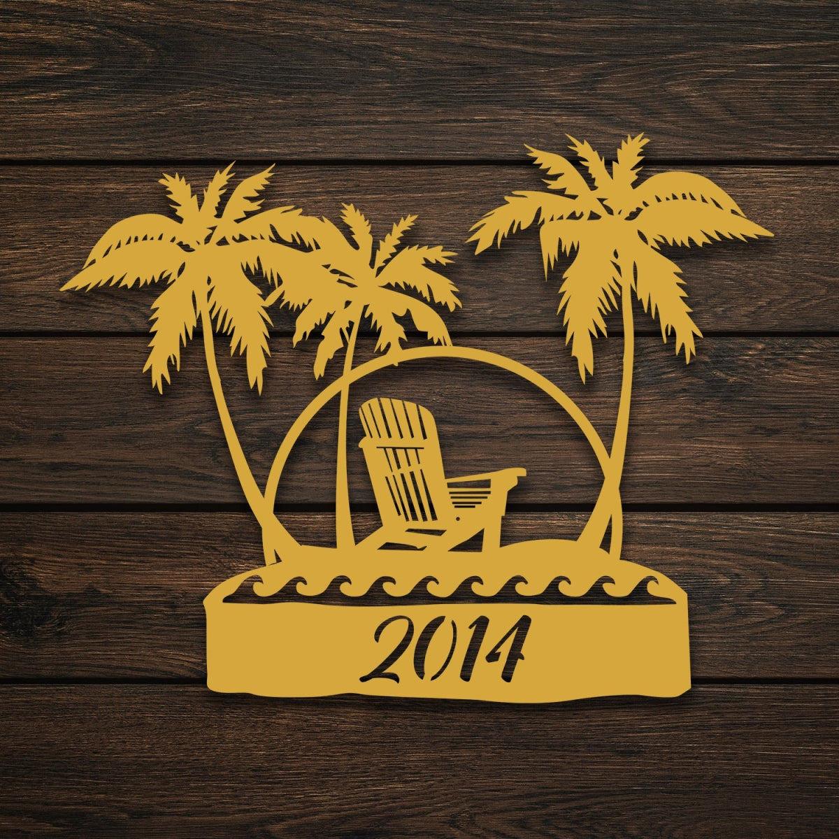 Tropical Palm Metal Garden Sign - BrossHome Metal Wall Art