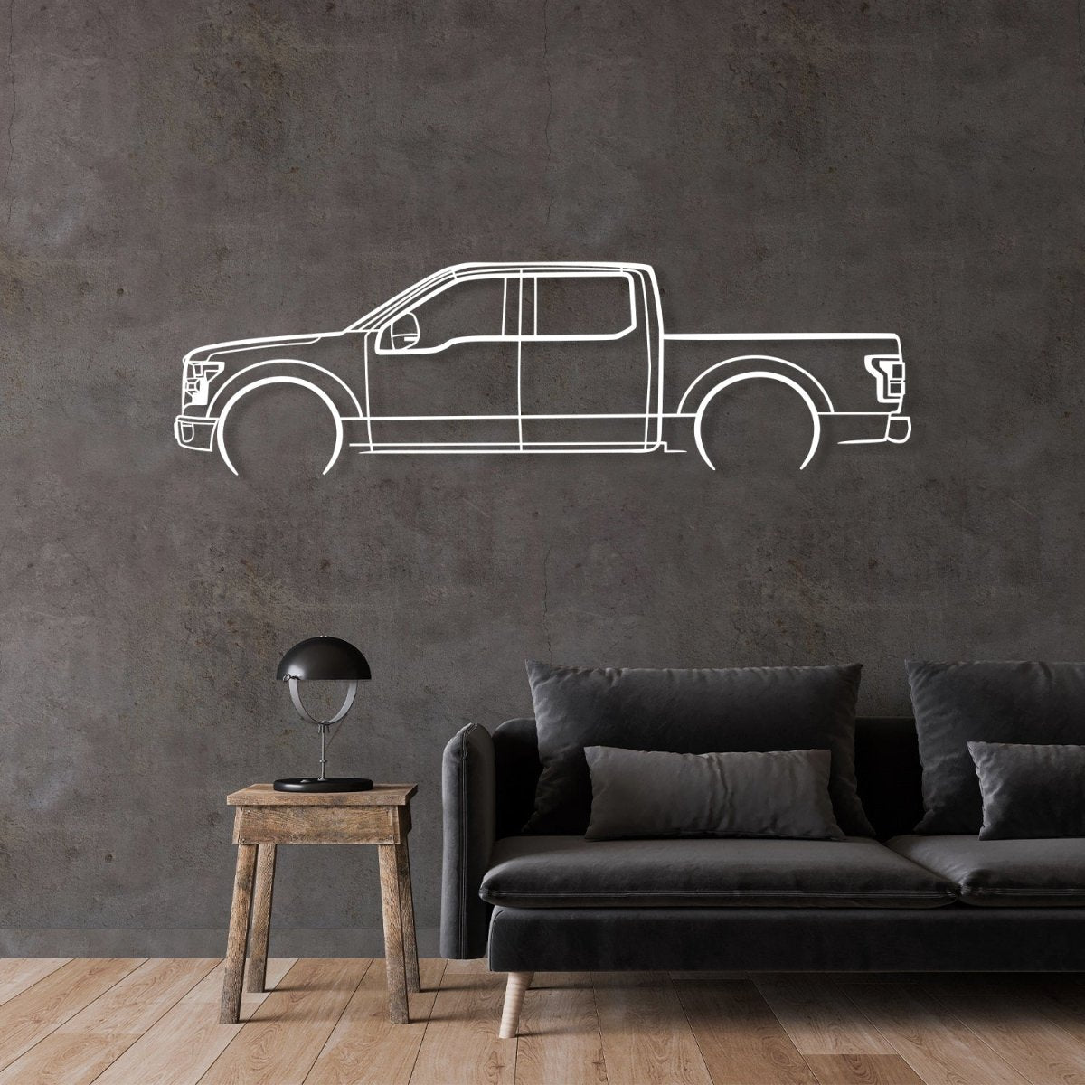 Truck Metal Sign (F150) - Metal Car Silhouette Wall Art - BrossHome Metal Wall Art