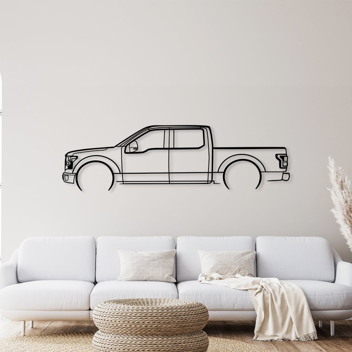 Truck Metal Sign (F150) - Metal Car Silhouette Wall Art - BrossHome Metal Wall Art