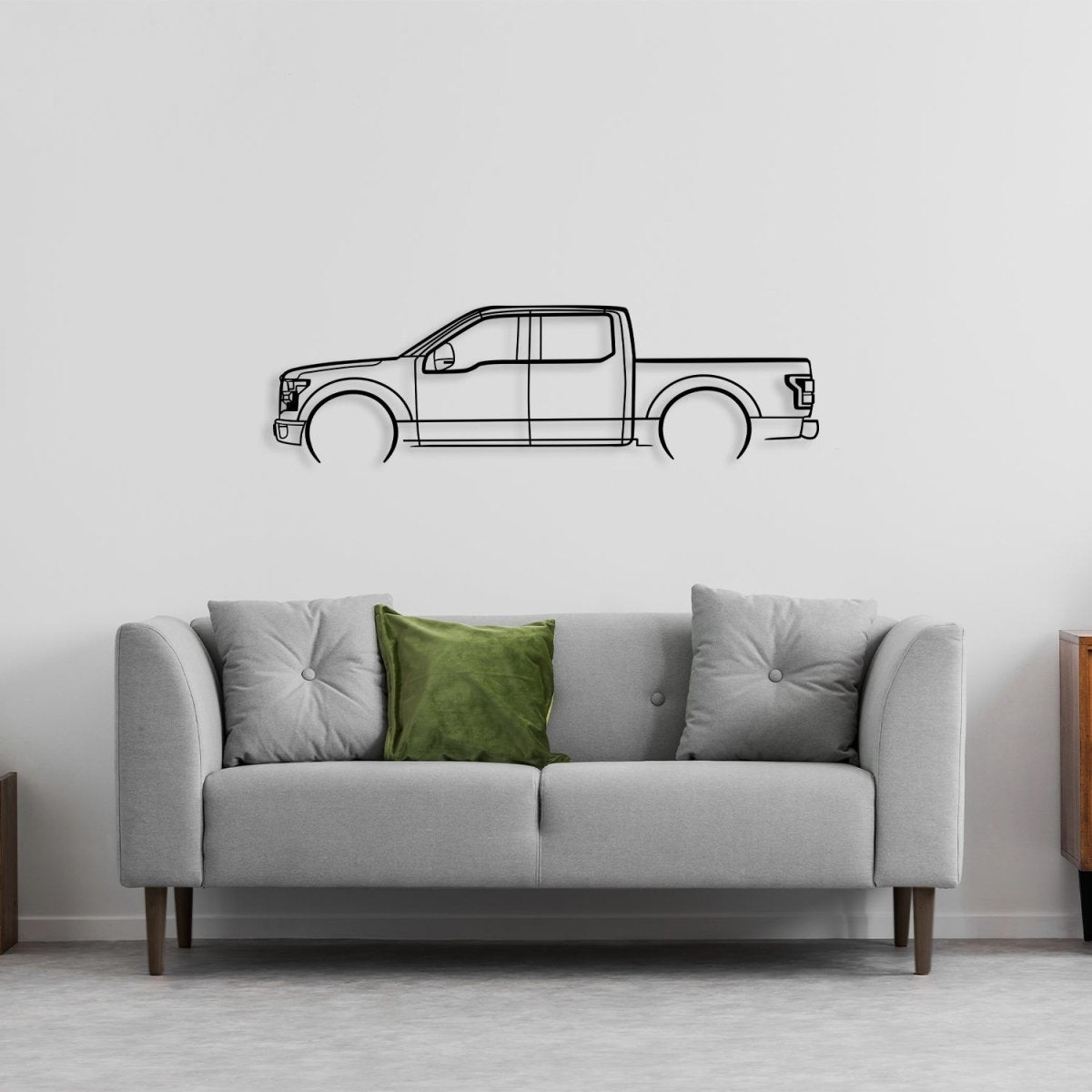 Truck Metal Sign (F150) - Metal Car Silhouette Wall Art - BrossHome Metal Wall Art