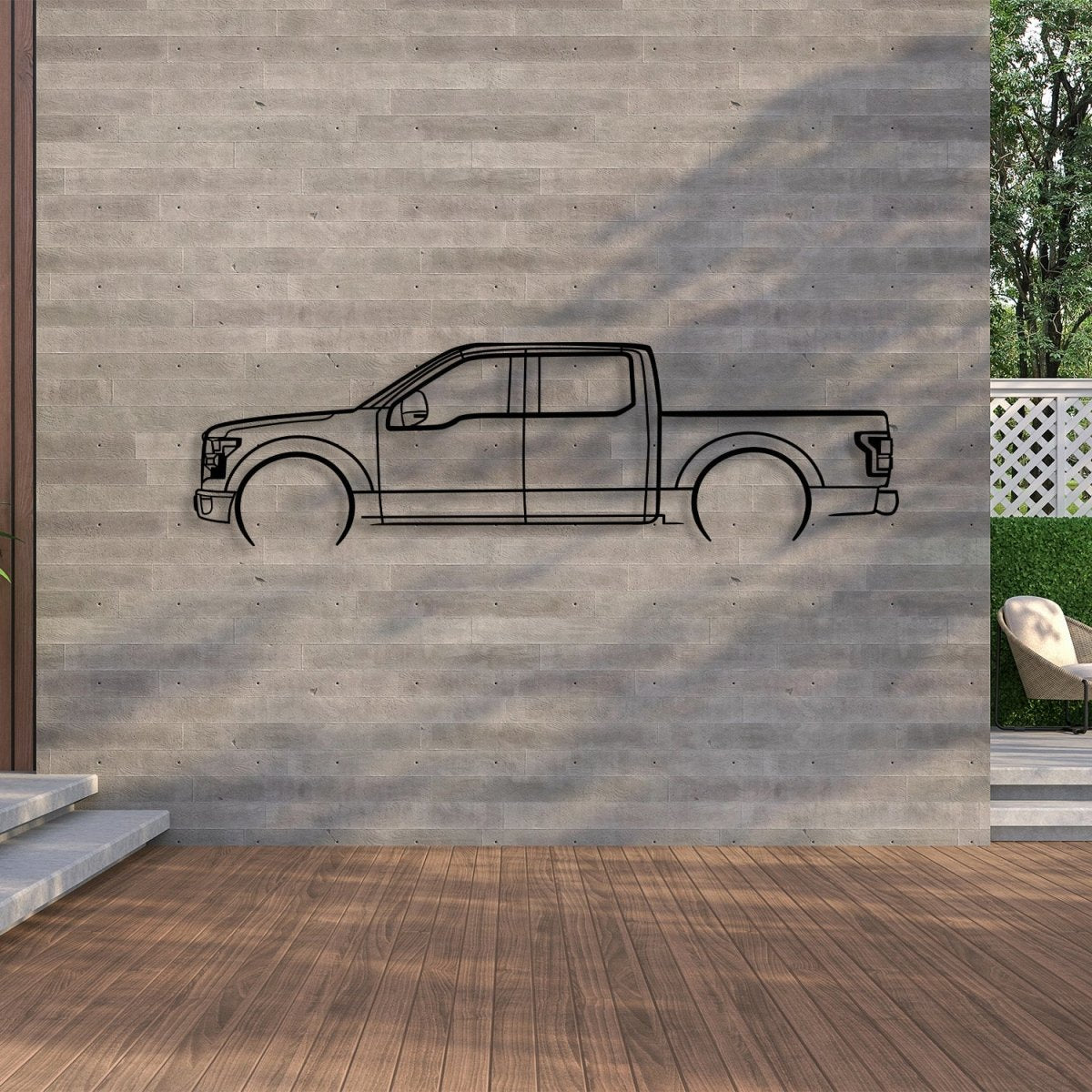 Truck Metal Sign (F150) - Metal Car Silhouette Wall Art - BrossHome Metal Wall Art