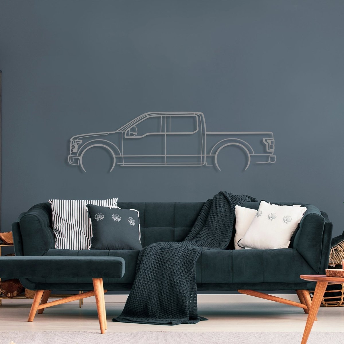 Truck Metal Sign (F150) - Metal Car Silhouette Wall Art - BrossHome Metal Wall Art