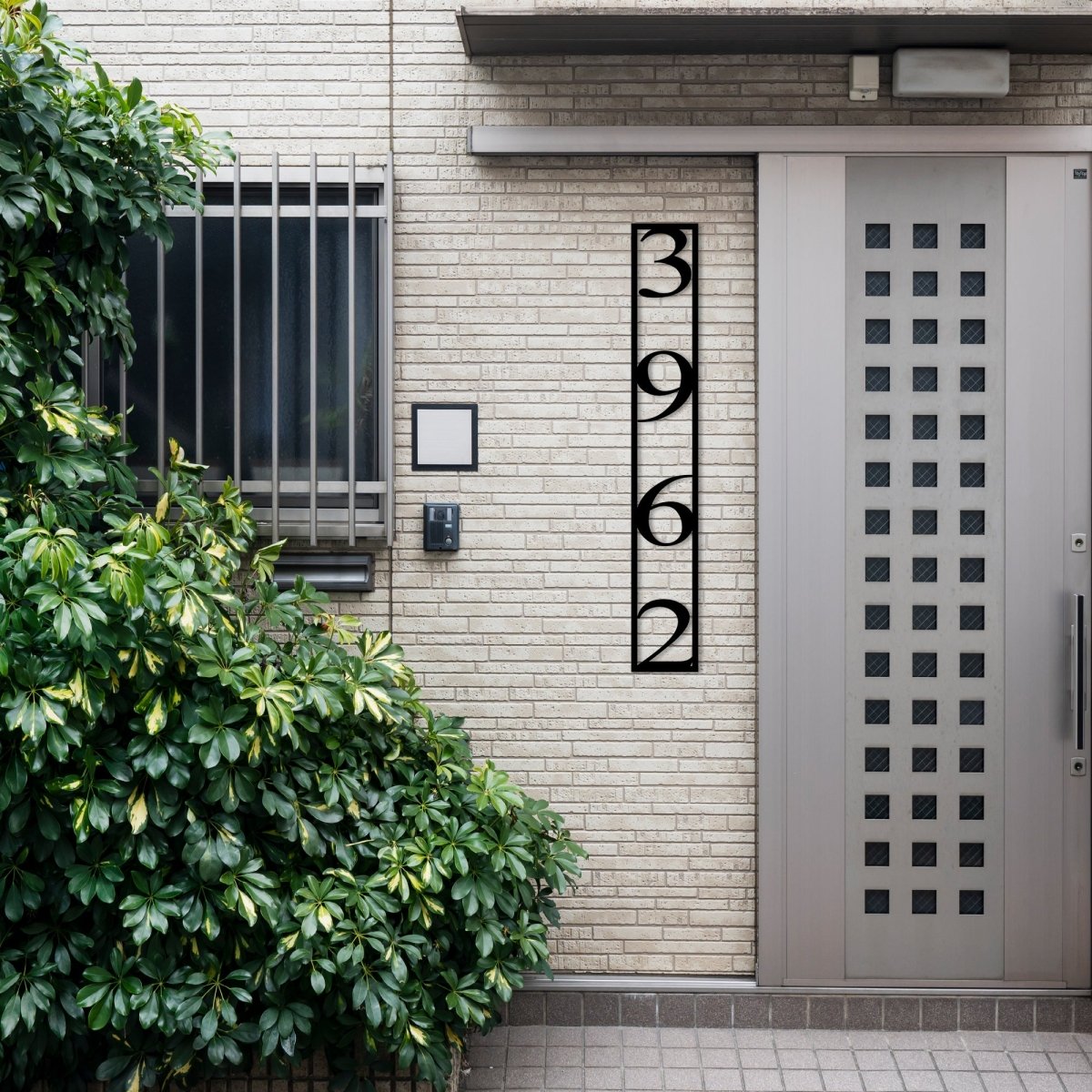 Vertical House Number Metal Garden Sign - BrossHome Metal Wall Art
