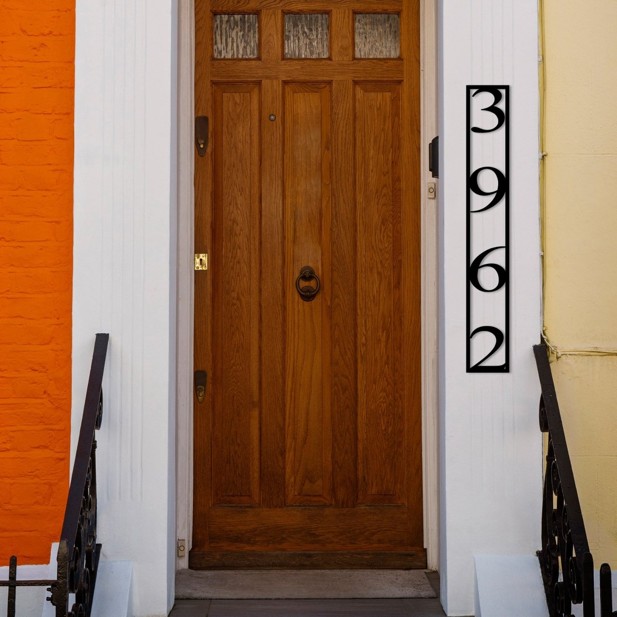 Vertical House Number Metal Garden Sign - BrossHome Metal Wall Art