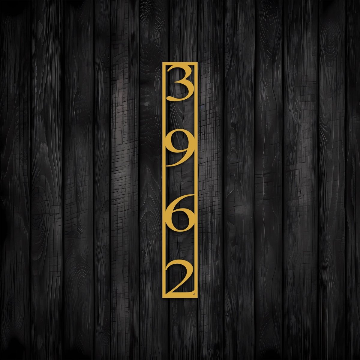 Vertical House Number Metal Garden Sign - BrossHome Metal Wall Art